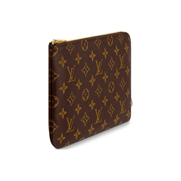 LOUIS VUITTON Coated Canvas With Leather Handbag Clutch Trumpets Women's Brown-1