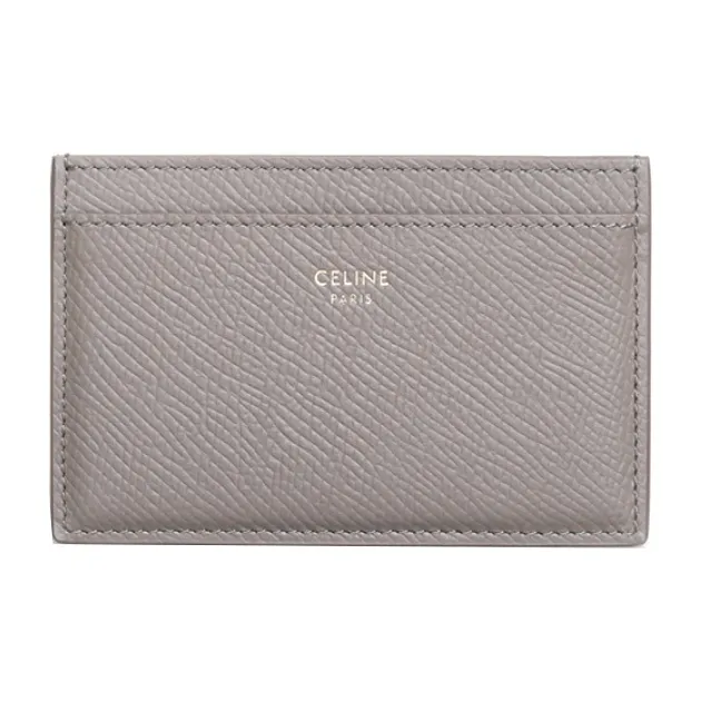 CELINE Cow Leather Card Holder Men's Egg Stone Color-0