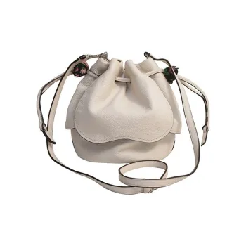 COACH Petal Pebbled Leather Bucket Bag Handbag Shoulder Bag Crossbody Bag Small Size Women's White