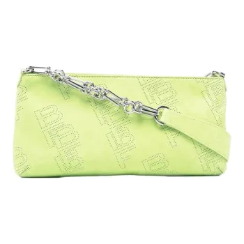 By Far Holly Suede Clutch Shoulder Bag Large Size Women's Stone Gray Green