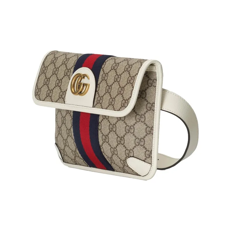 GUCCI Ophidia Canvas With Leather Shoulder Bag Crossbody Bag Fanny Pack Regular Men's Ebony/White-1