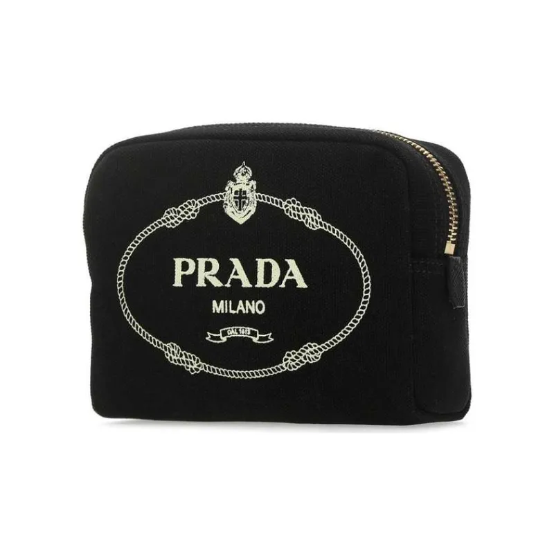 PRADA Canvas Bag, Makeup Bag, Toiletry Bag Unisex Black-1