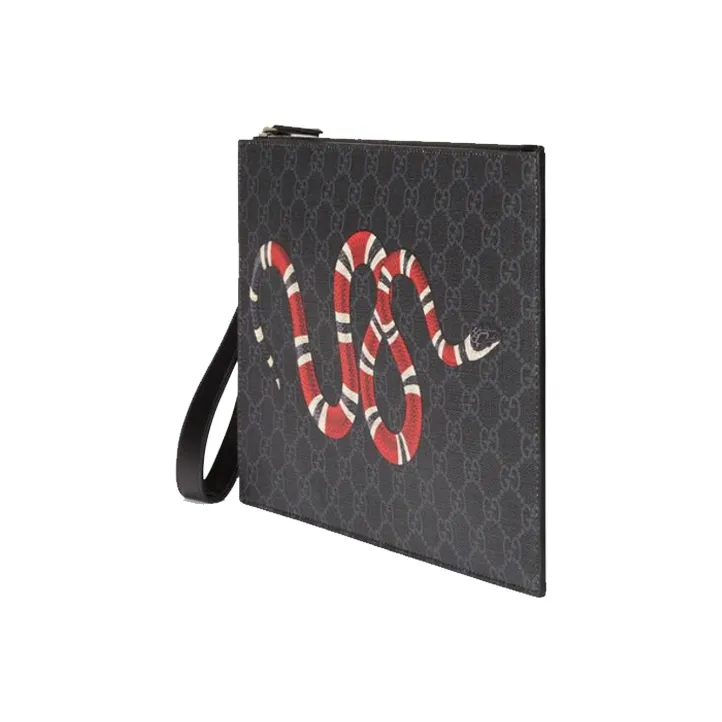GUCCI Canvas Clutch Men's Black-1