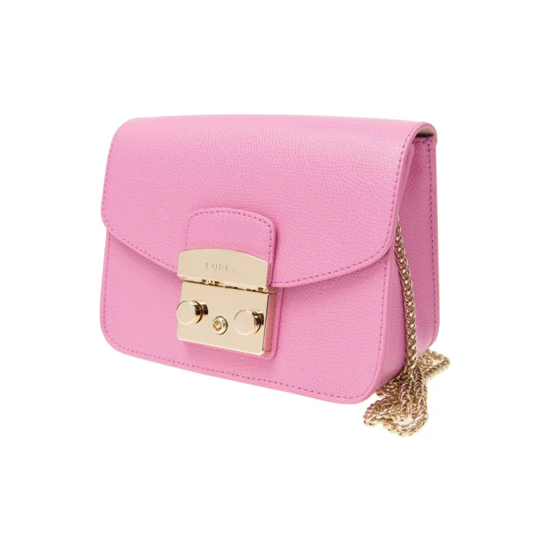 Furla Metropolis Collection Cow Leather Small Square Bag Crossbody Bags Mini Women's Orchid Pink-1
