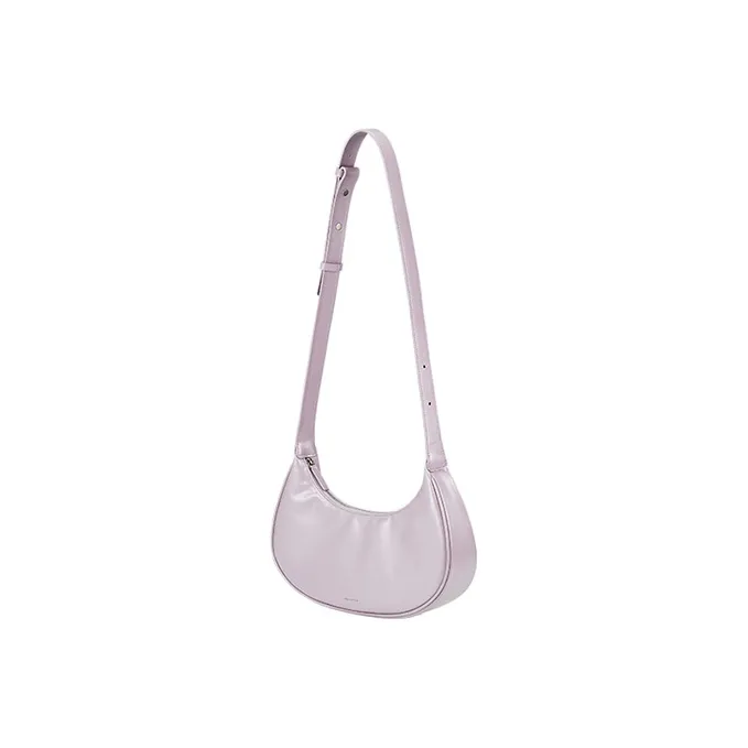 FIND KAPOOR Leather Crescent Bag, Portable Crossbody Bag, Shoulder Bag Unisex Lavender-3