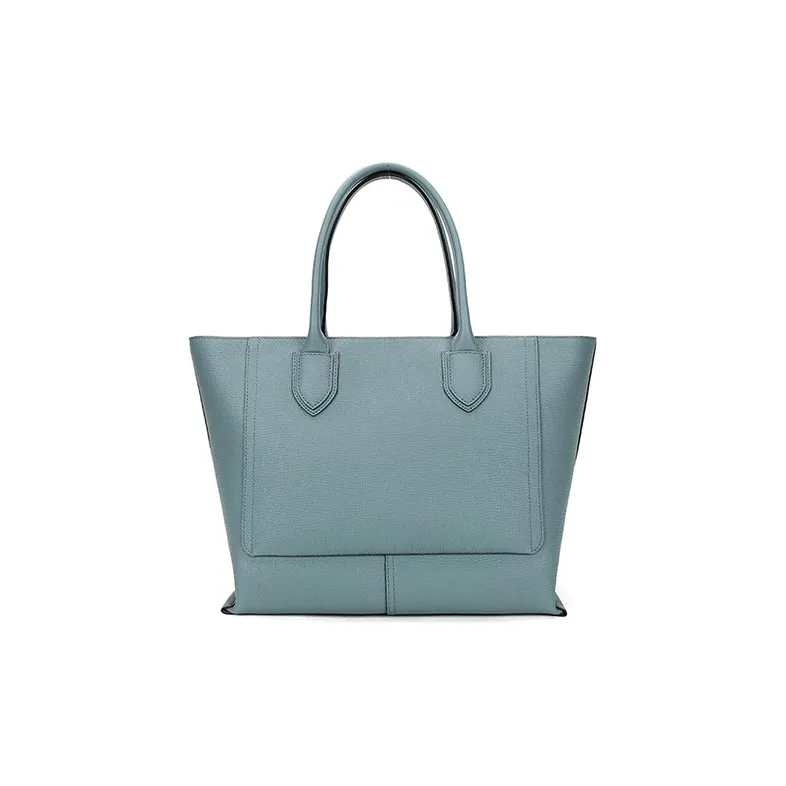 LONGCHAMP Le Pliage Cow Leather Portable Laptop Bag Shoulder Bag Women's Gray Blue-3