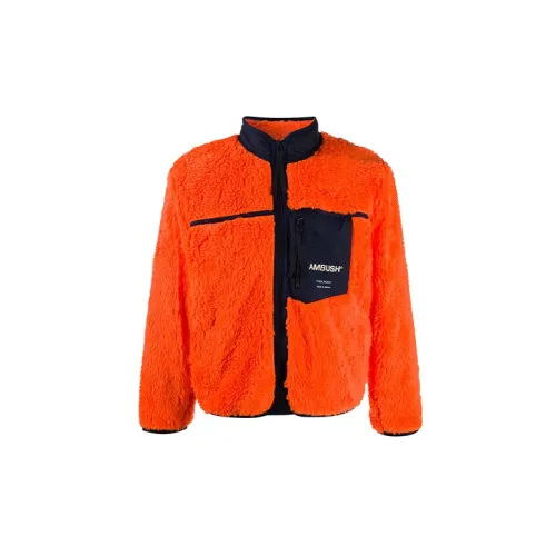 AMBUSH Logo Printing Fleece Jacket Orange Unisex 