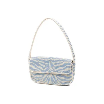 Staud Fabric With Leather, Leather Binding Detail Handbag Women's Blue