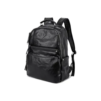 Ace Paul Top Grain Cow Leather Backpack Large Size Men's Black