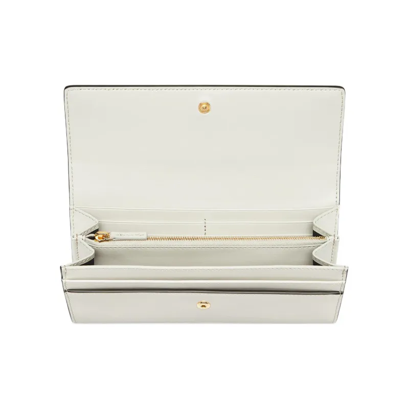 FENDI Calfskin Clutches Wallet Women's Light Gray-2