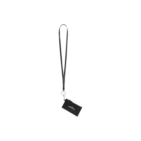 Balenciaga Grained Calfskin Key Ring Card Holder Regular Unisex Black-1