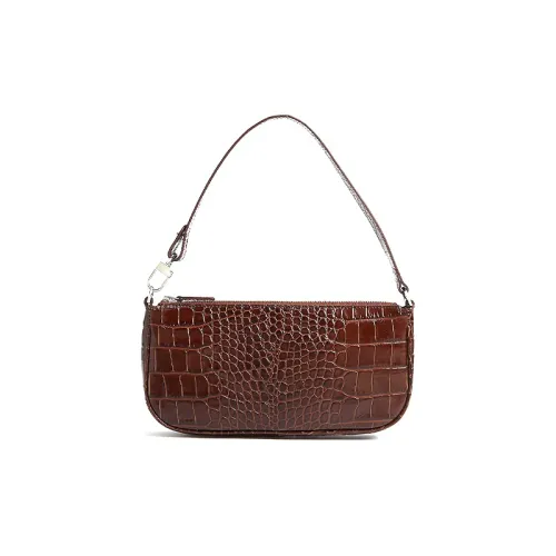 By Far Crocodile-embossed Shoulder Bag