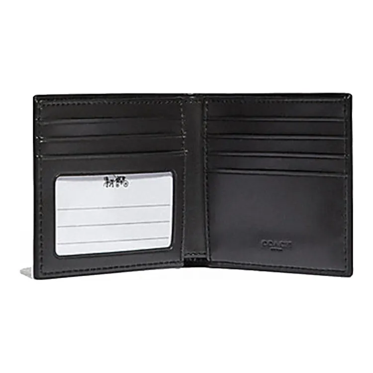 COACH Billfold Wallet Leather With PVC And Canvas Wallet Men's Khaki-3