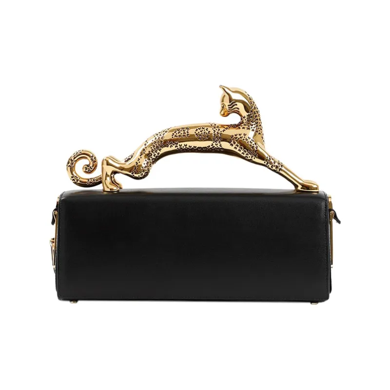 Lanvin Calfskin One Shoulder Handbag Women's Black-4