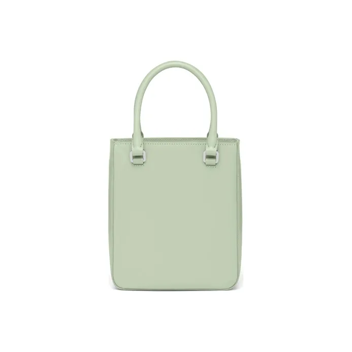 PRADA Shiny Leather Tote Bag Shopping Bag Handbag Regular Women's Green-2