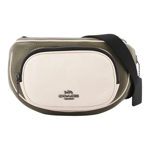 COACH Belt Leather Sling Bag, Fanny Pack Regular Unisex White & Jasper