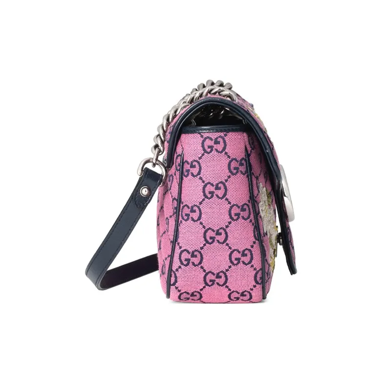GUCCI Marmont Quilted Canvas With Leather Trim Canvas Bag, Crossbody Bag, Shoulder Bag Women's-3