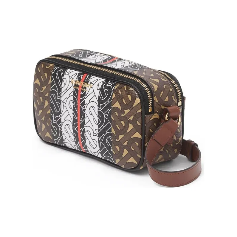 Burberry Canvas Camera Bag One Shoulder Handheld Crossbody Bag Unisex Mule Brown-2