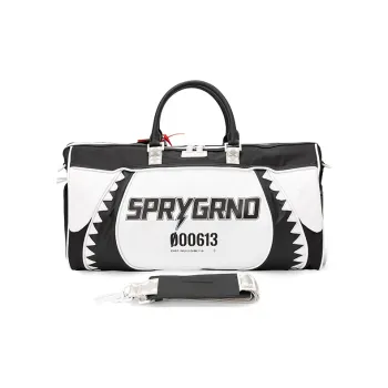 SPRAYGROUND Artificial Leather Travel Bags Gym Bags Handbags Unisex Black