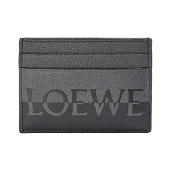 LOEWE Cow Leather Card Holder Unisex Anthracite & Black