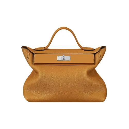 HERMES 24/24 Maurice Bullock Leather Barenia Calfskin Handbag Women's Sesame-Colored