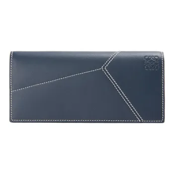 LOEWE Puzzle Smooth Cow Leather Wallet Men's Blue