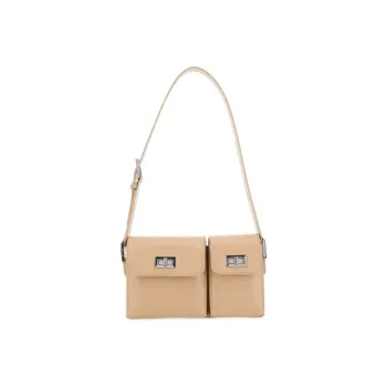 By Far Cow Leather Combo Bag Handbag Regular Women's Khaki