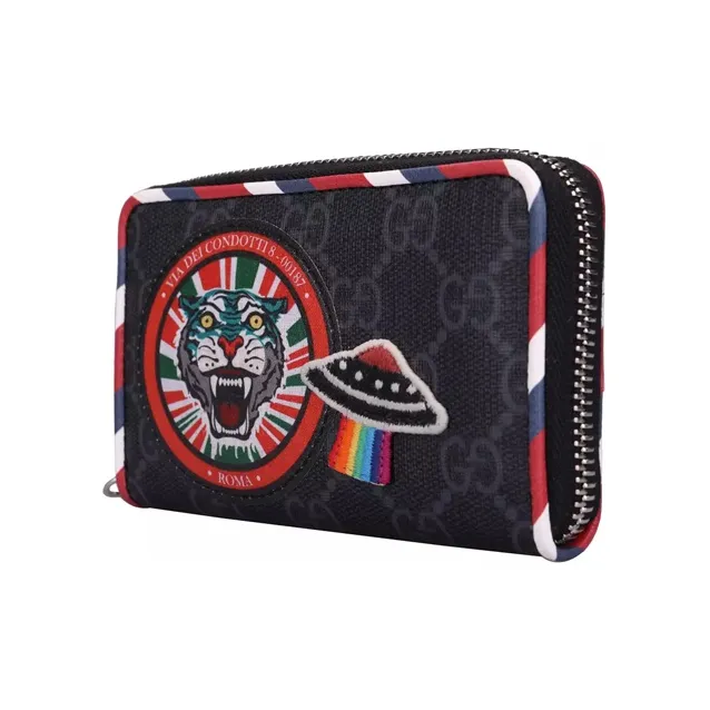 GUCCI Canvas With Leather Wallet Men's Black-1