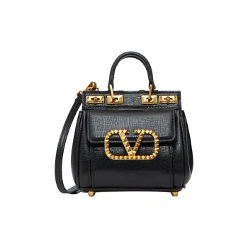 Valentino ROCKSTUD ALCOVE Grain Calfskin Handbag, Shoulder Bag, Crossbody Bag Mini Women's Black