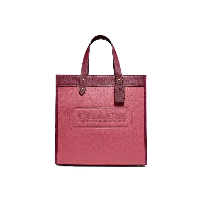 COACH Field Leather Tote Bag Shopping Bag Shoulder Bag Crossbody Bag Handbag Small Size Women's Strawberry Rouge-0