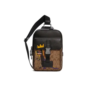 COACH Track Leather Crossbody Bags Sling Bags Small Size Unisex Black & Brown