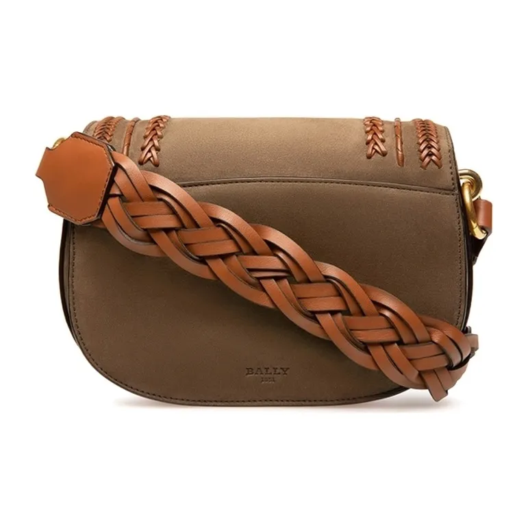 BALLY Leather Shoulder Bag Crossbody Bag Mini Women's Green-1
