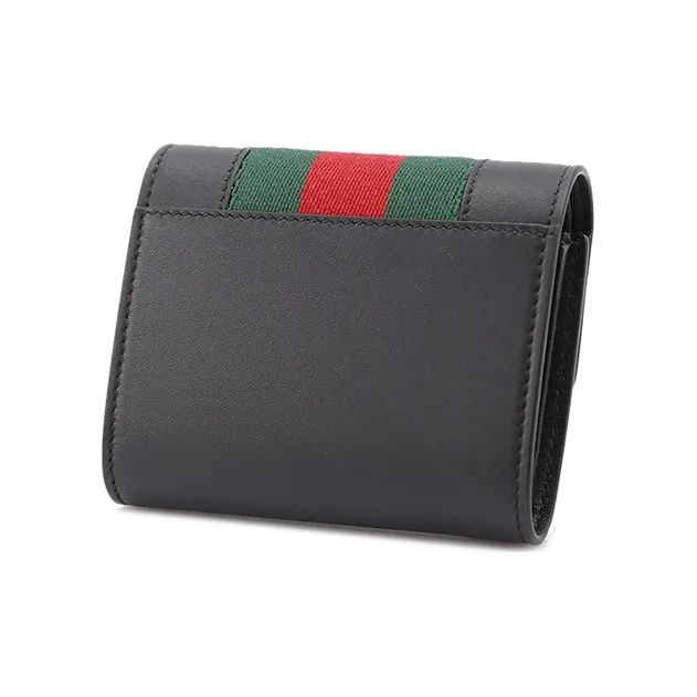 GUCCI Sylvie Leather Wallet Women's Black-2