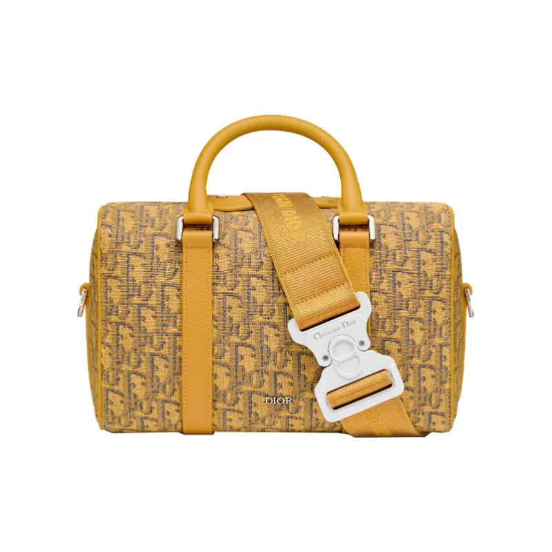 DIOR Lingot Cow Leather Saddle Bag, Travel Bag, Shoulder Bag, Crossbody Bag, Handbag Regular Men's Gold-0