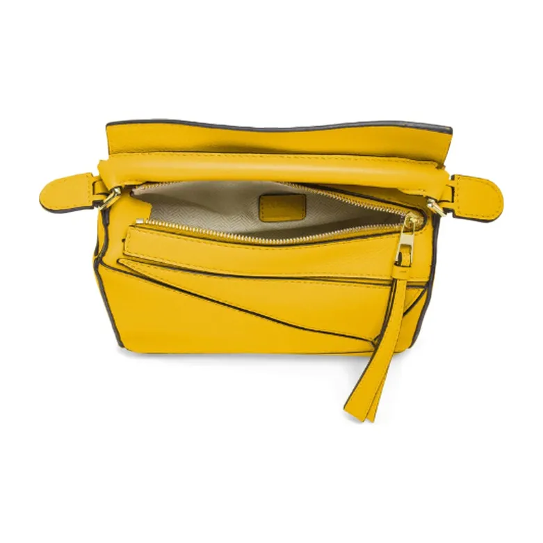 LOEWE Classic Calfskin Puzzle Bag Handbag Shoulder Bag Crossbody Bag Small Size Women's Yellow-3