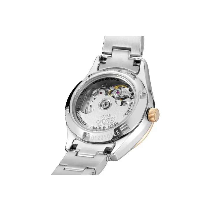 CITIZEN Automatic Mechanical Movement Stainless Steel Strap Watch Women's Watch Gold Dial-2