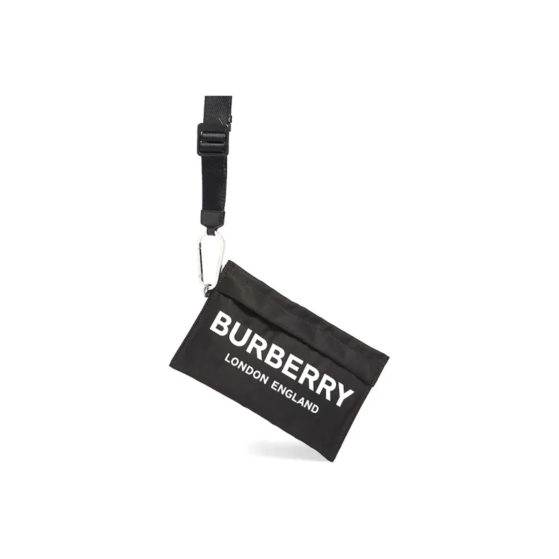 Burberry Zip Pouch Logo Print Nylon Black-2