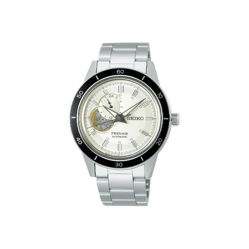 SEIKO Automatic Mechanical Movement Stainless Steel Strap Watch Men's Watch White Dial SARY189