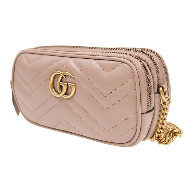 GUCCI GG Marmont Quilted Leather Shoulder Bag, Crossbody Bag Mini Women's Pink-1