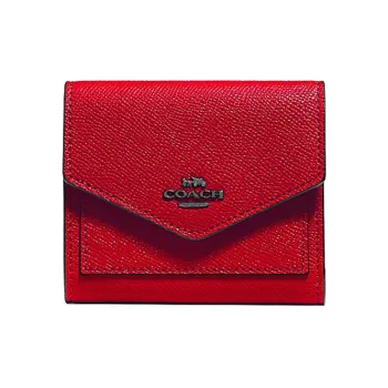 COACH Leather Card Holder, Coin Purse, Wallet Women's Red Apple Red