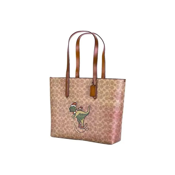 COACH Cow Leather Tote Bag Shopping Bag Handbag Shoulder Bag Women's Brown-1
