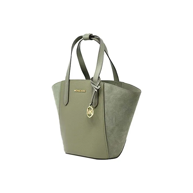 MICHAEL KORS Portia Leather Suede Tote Bag, Shopping Bag, Tote, Shoulder Bag Trumpets Women's Green-1
