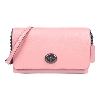COACH Crosstown Pebbled Leather Small Square Bag, Crossbody Bag, Shoulder Bag Medium Size Women's Pink