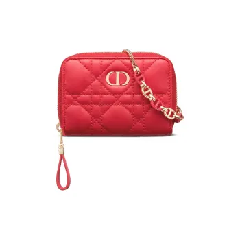 DIOR Sheepskin Clutch Mini Women's Red