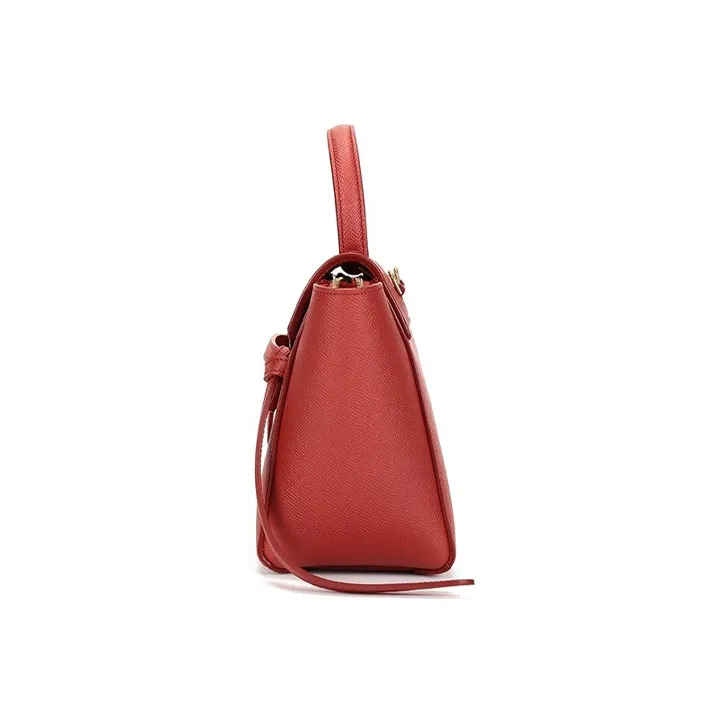 CELINE Belt Grained Calfskin Portable Crossbody Bag Shoulder Bag Women's Fox Red-2