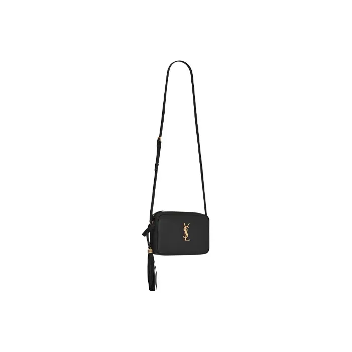 SAINT LAURENT LOU Sheepskin Camera Bag Shoulder Bag Crossbody Bag Women's Black-2