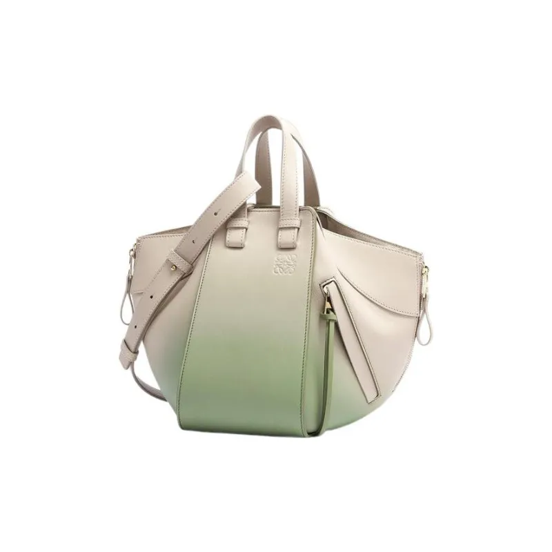 LOEWE Hammock Nappa Calfskin Handbag Small Size Women's Oat/Olive Green-1
