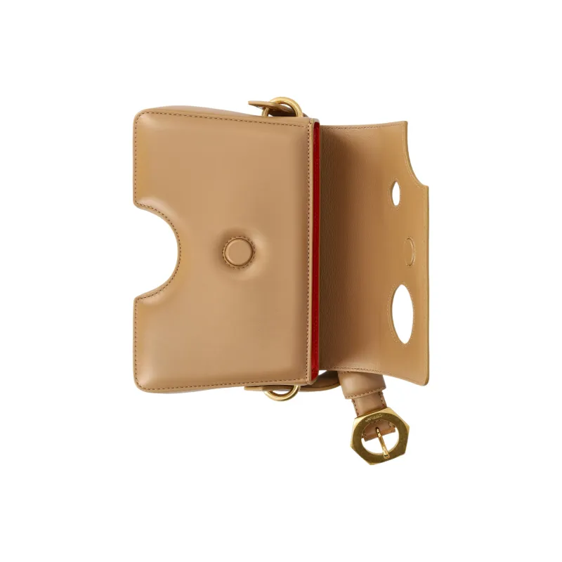 OFF WHITE Burrow 22 Shoulder Bag Camel Brown-3