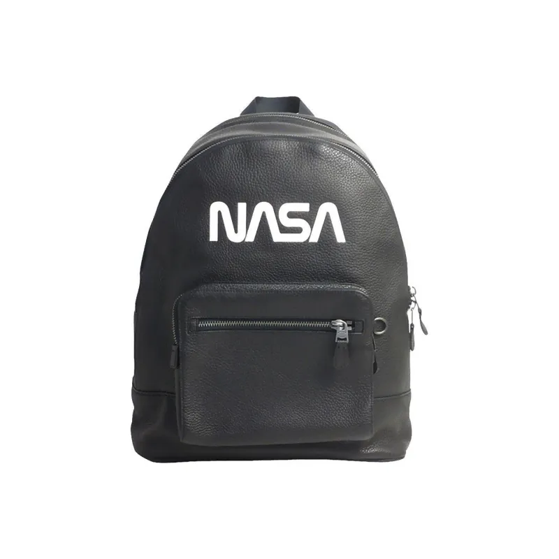 COACH X Nasa West Pebbled Leather Backpack Large Size Men's Black-0