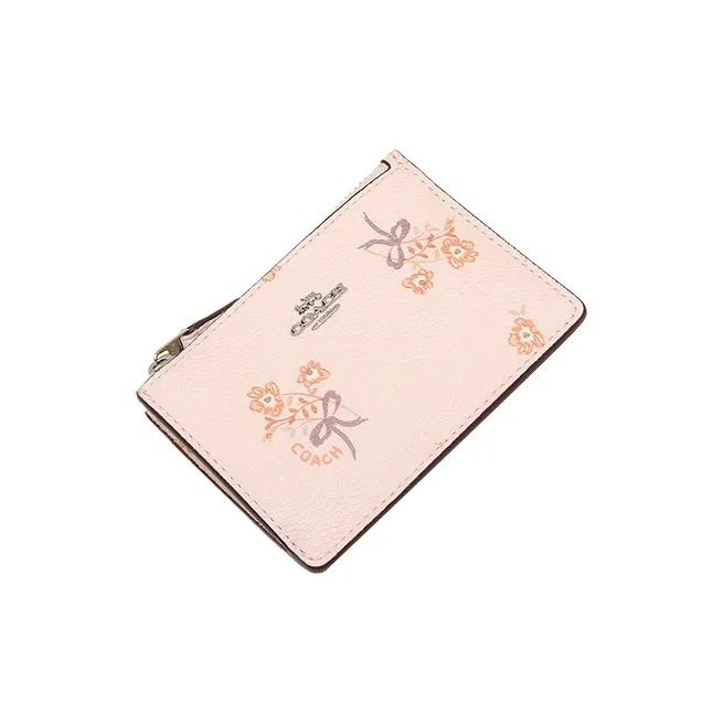 COACH Skinny Id Case Leather Document Bag Card Holder Card Holder Card Holder Mini Women's Pink-4